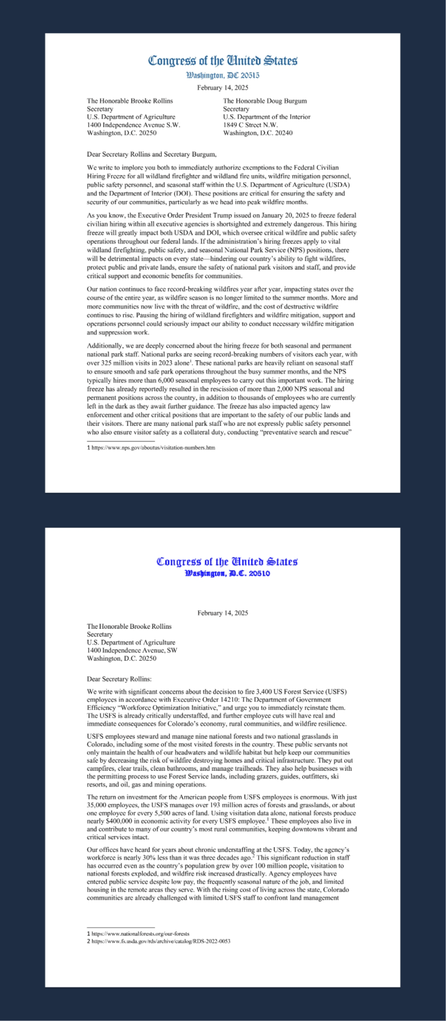 Congress Letters